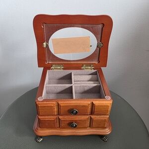 Vintage Gunther Mele Wooden Jewelry Box with Drawer